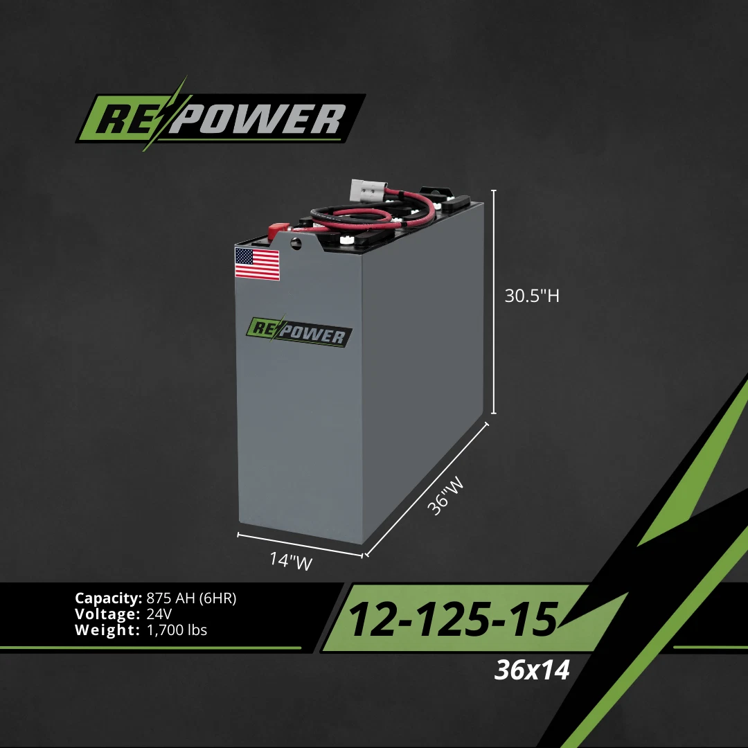 24V 12-125-15 refurbished forklift battery