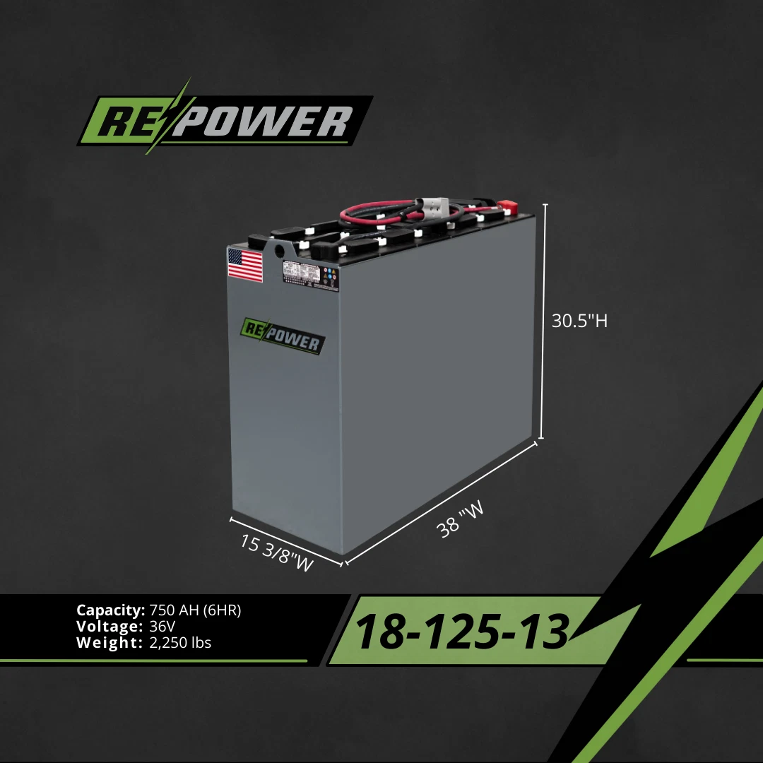 36V 18-125-13 refurbished forklift battery