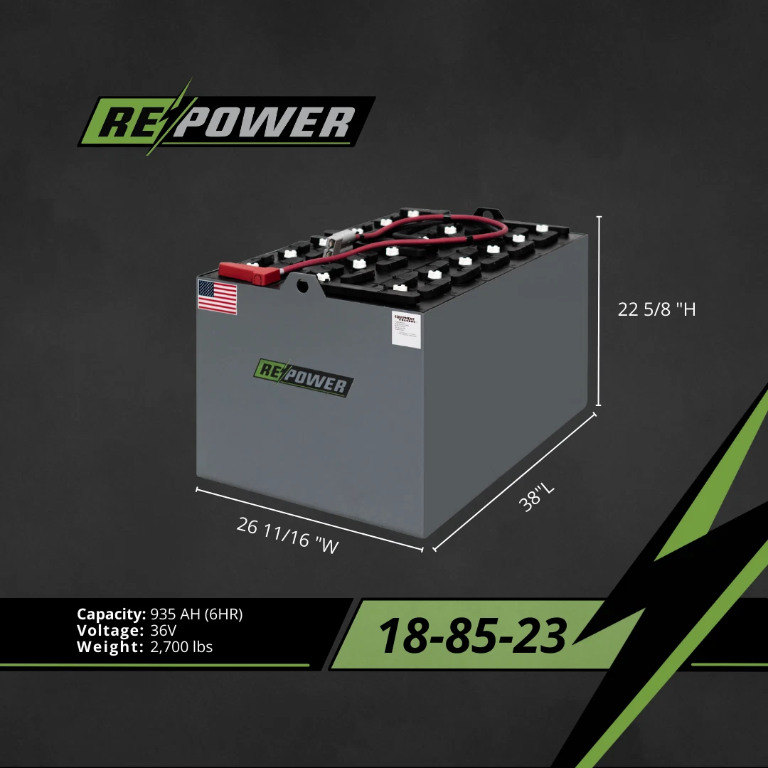 36V 18-85-23 refurbished forklift battery