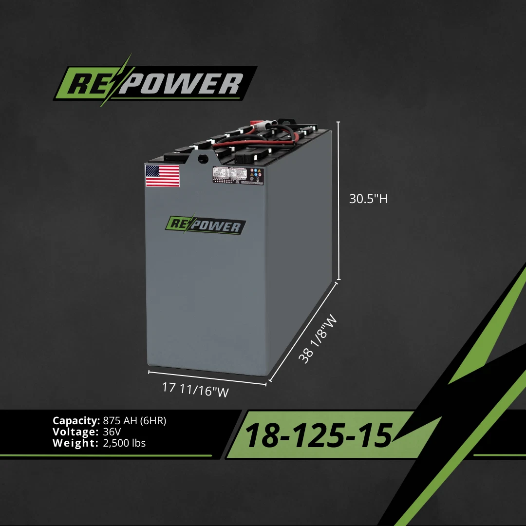 36V 18-125-15 refurbished forklift battery